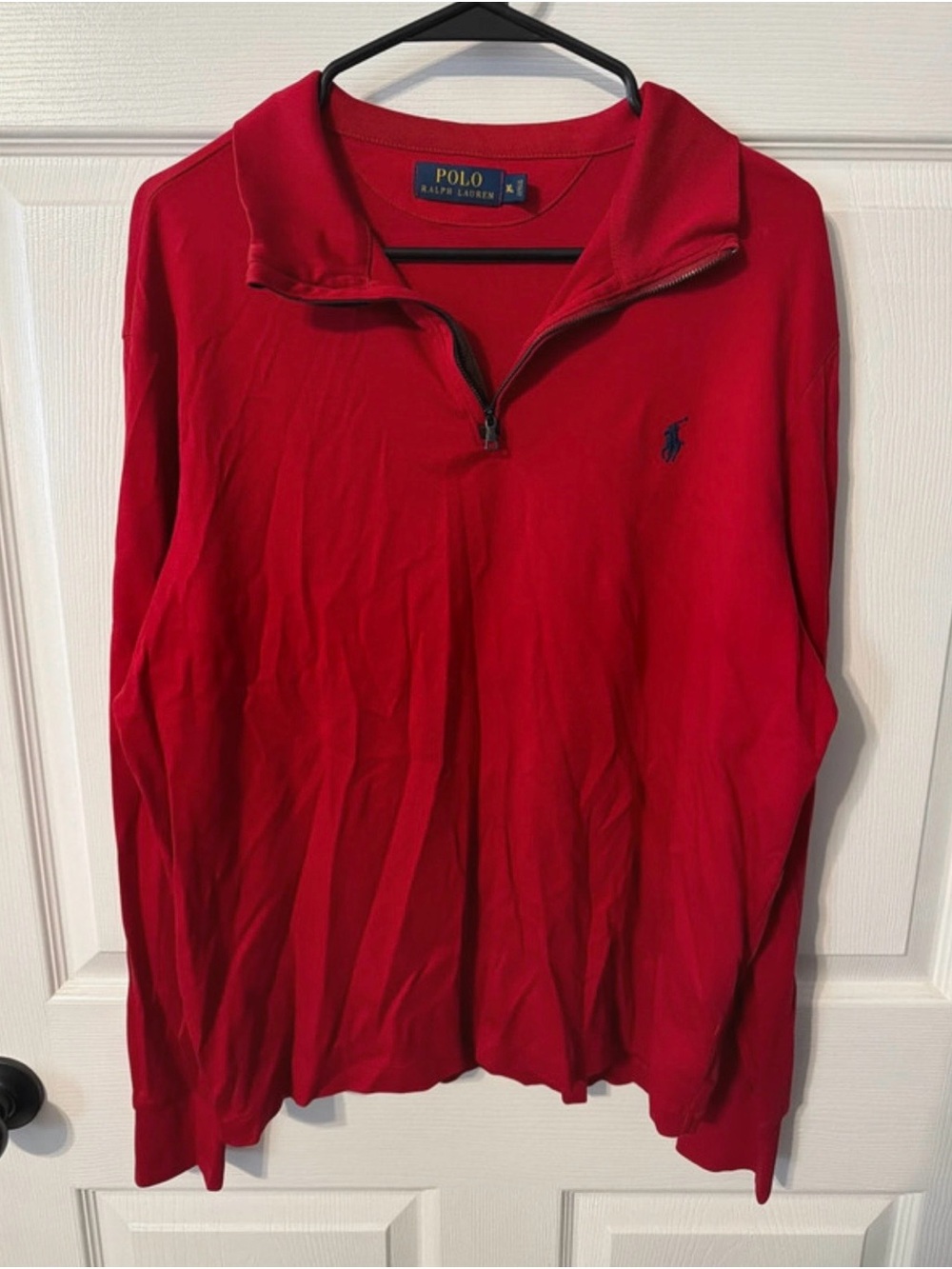 Ralph Lauren Men's Red Quarter-Zip Polo